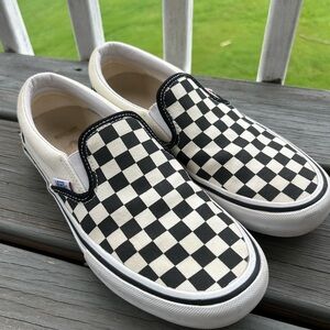 Vans Women’s Classic Black and White Checkered Slip-On Sneakers